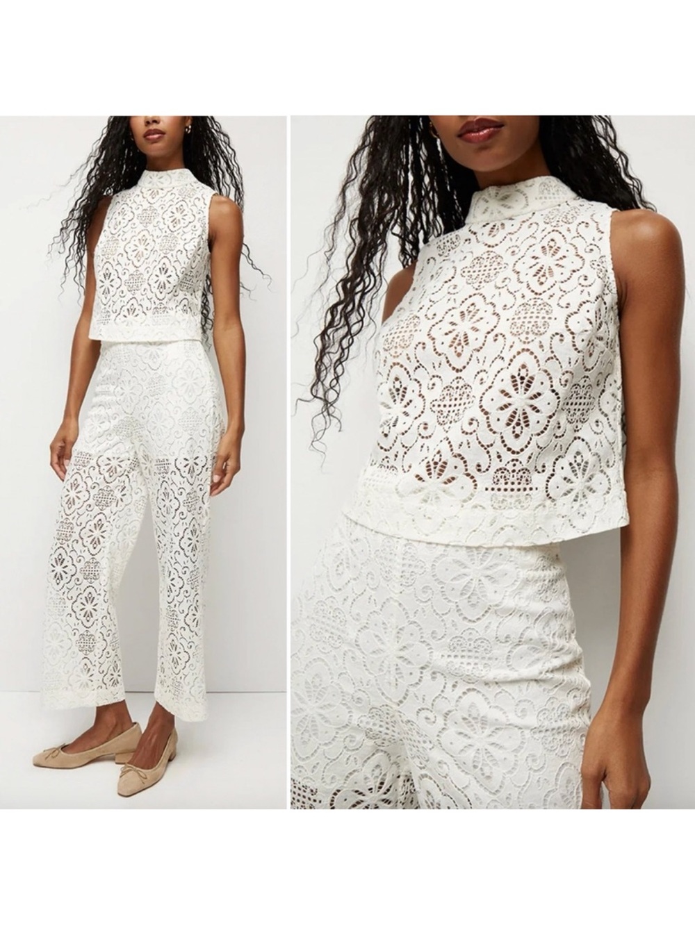 Veronica Beard Set Lace Pant (8) and Katami Top (Sm)